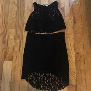 Two piece Crop top and skirt bottom